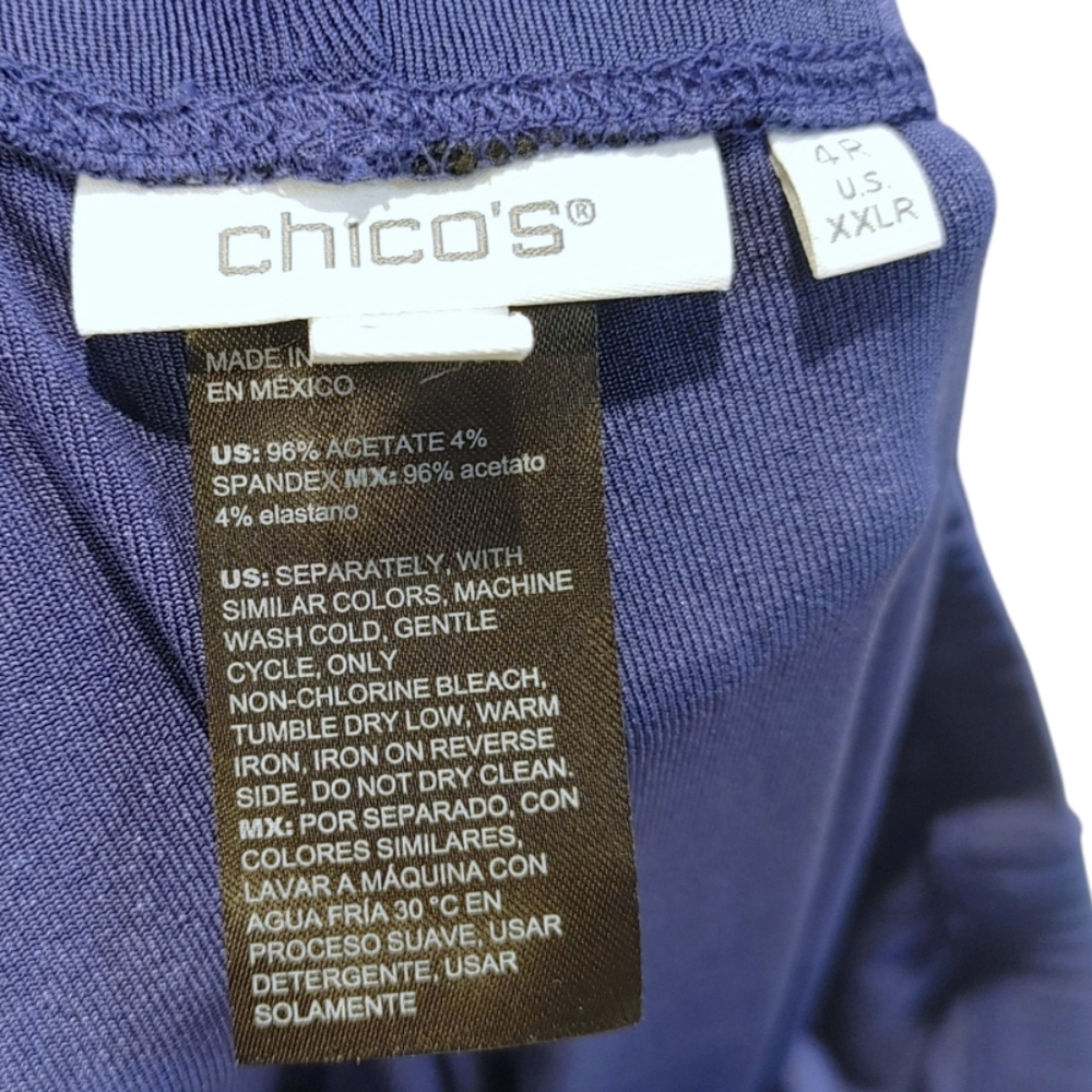 Chico's Travelers Royal Blue No Tummy Wrinkle Resist Pants Women Size 4 (2XL) - Picture 8 of 8